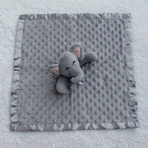Elephant Security Blanket Baby Lovie Textured Gray Nursery NIB Pro Goleem Lovey - Picture 3 of 12